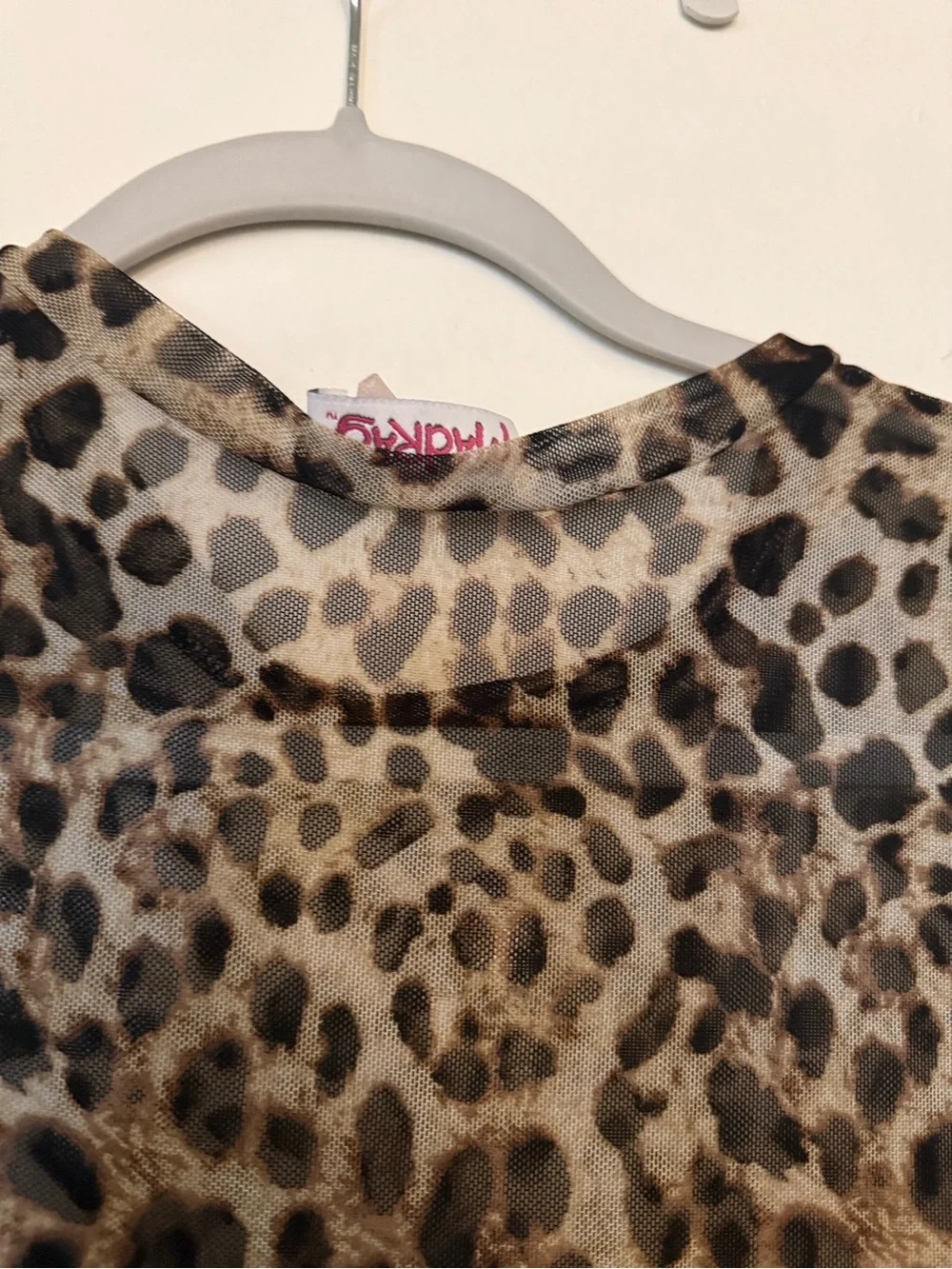 Girls' Leopard Print Short Sleeve Camisole Bodysuit - Brown